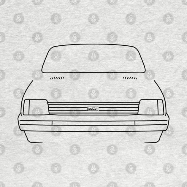 Austin Metro 1980s classic city car black outline graphic by soitwouldseem